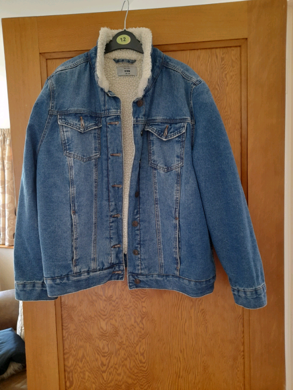 Ladies fleece lined denim jacket; size 